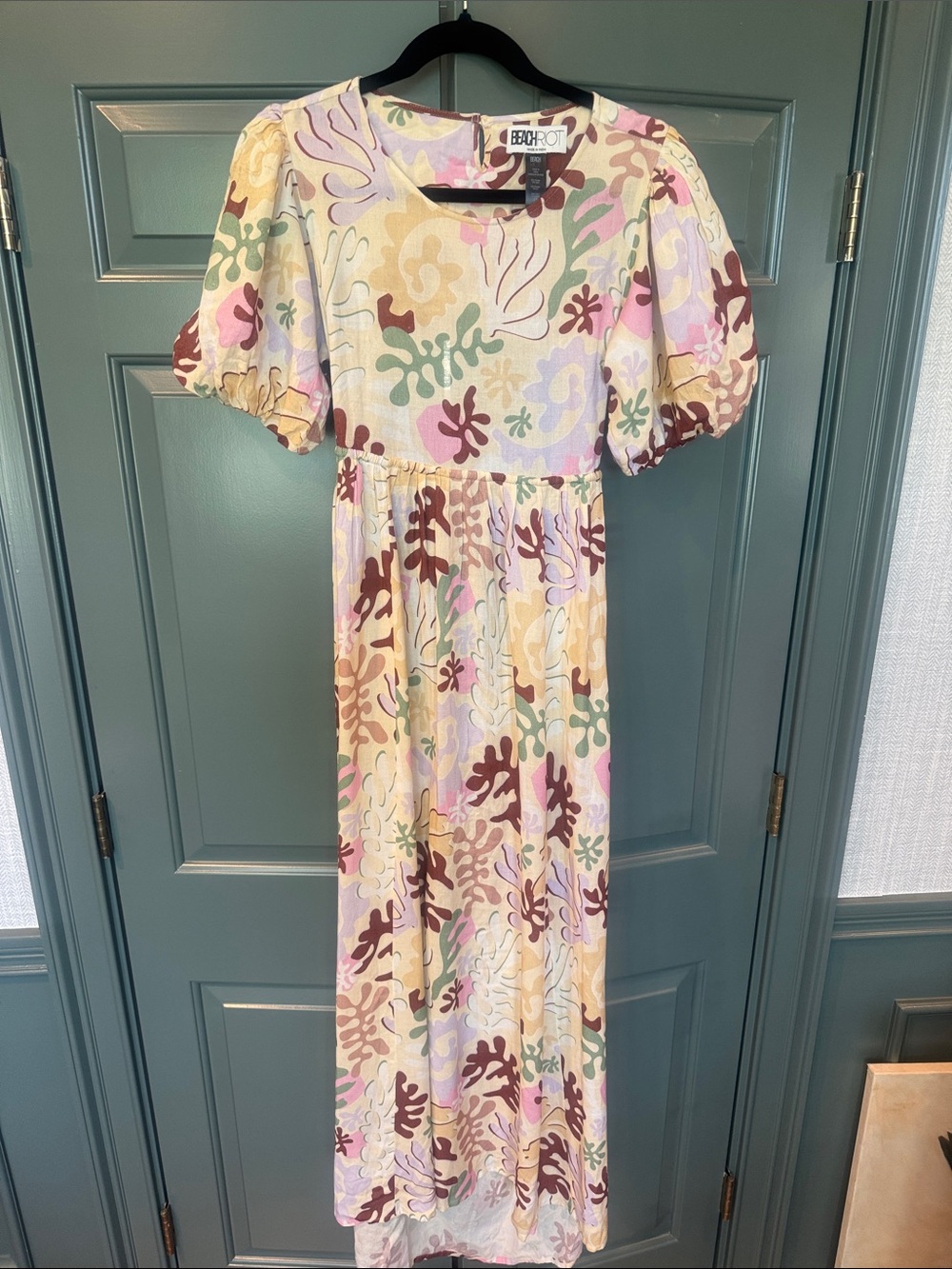 Beach Riot Pastel Abstract Floral Maxi Dress in Cream, Pink & Sage